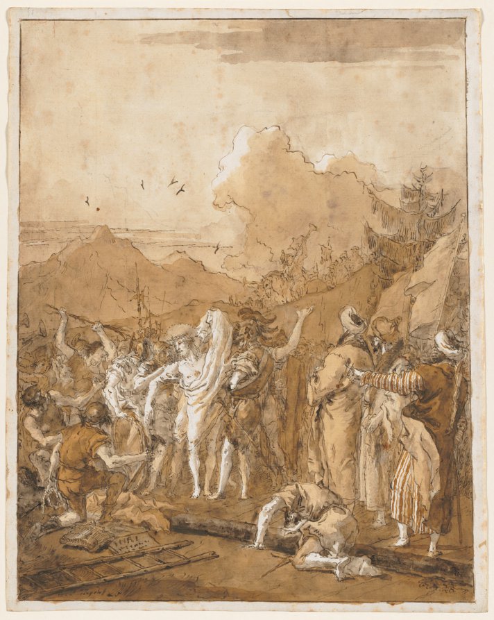 The Disrobing of Christ by Giovanni Domenico Tiepolo (Italian, 1727–1804) - Classic Art canvas print