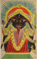 The Goddess Kali recto, from a Kalighat album by  - Classic Art canvas print