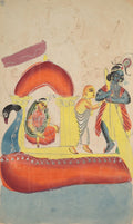 Krishna Ferrying Radha Across the Yamuna River recto by  - Classic Art canvas print