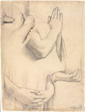 Study of Hands by Jean-Auguste-Dominique Ingres (French, 1780–1867) - Classic Art canvas print