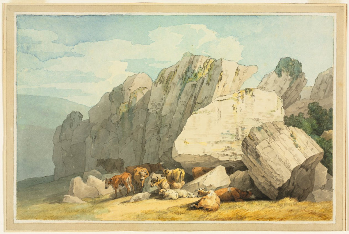 Leigh Tor Rocks at Poundsgate, near New Bridge on the Dart, Devon by John White Abbott (British, 1763–1851) - Classic Art canvas print