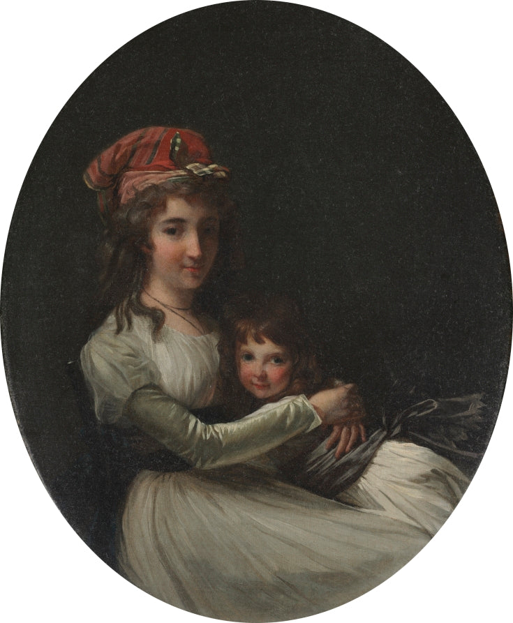 Portrait of a Mother and Daughter by Henri-Pierre Danloux (French, 1753–1809) - Classic Art canvas print