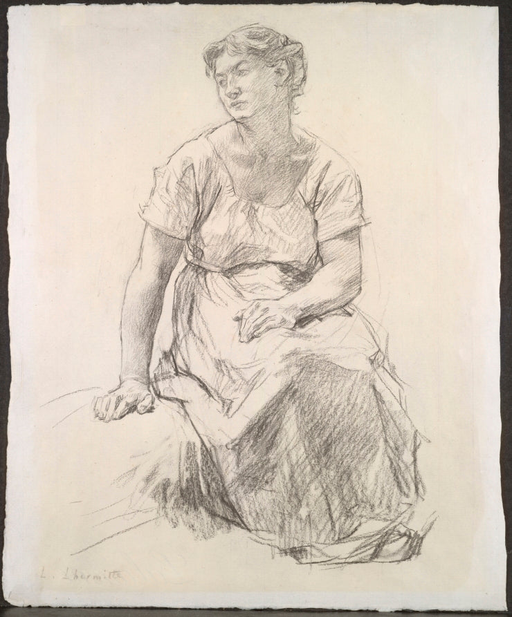 Seated Peasant Woman by Léon Augustin Lhermitte (French, 1844–1925) - Classic Painting canvas print