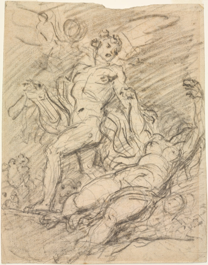 Orpheus and Eurydice recto by Jean-Honoré Fragonard (French, 1732–1806) - Classic Painting canvas print
