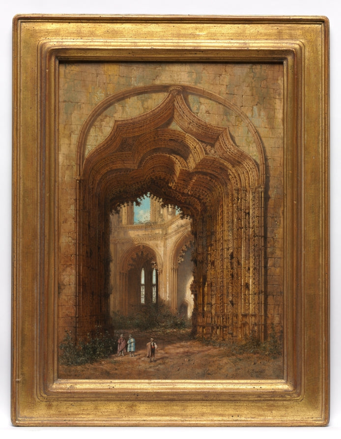 Ruined Church by Adrien Dauzats (French, 1804–1868) - Classic Art canvas print