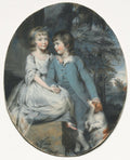Cropley Ashley-Cooper Later 6th Earl of Shaftesbury with His Sister Mary Anne Ashley-Cooper, Later Lady Sturt of Crichel by Daniel Gardner (British, c. 1750–1805) - Classic Art canvas print