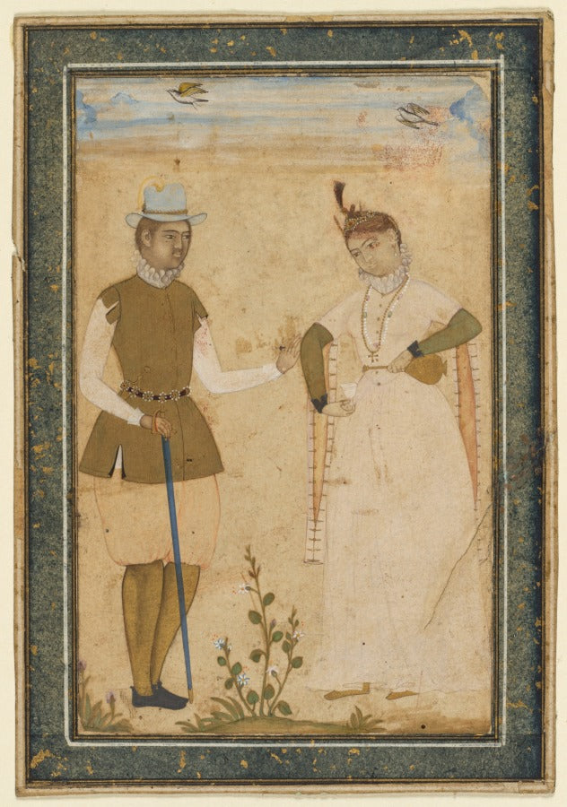 A European Couple by Ali Riza, the "Bodleian Painter" (Indian) - Classic Art canvas print