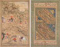 Hunting with falcons in a landscape verso Calligraphy of Chaghatai Turkish poems in praise of wine, Sultan Muhammad Nur Persian, c. 14721536 and Mirza Muhammad probably Persian, active c. 1520s by Abd al-Samad (Persian, c. 1510–1600) - Classic Art canvas print