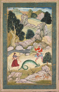Lovers parting, page from a book of fables by  - Classic Art canvas print