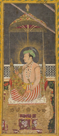 Posthumous portrait of Emperor Jahangir under a canopy recto by  - Classic Art canvas print