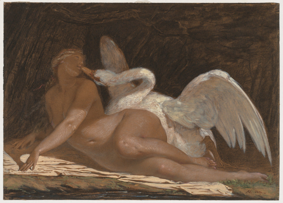 Leda and the Swan by Adolphe Yvon (French, 1817–1893) - Classic Painting canvas print