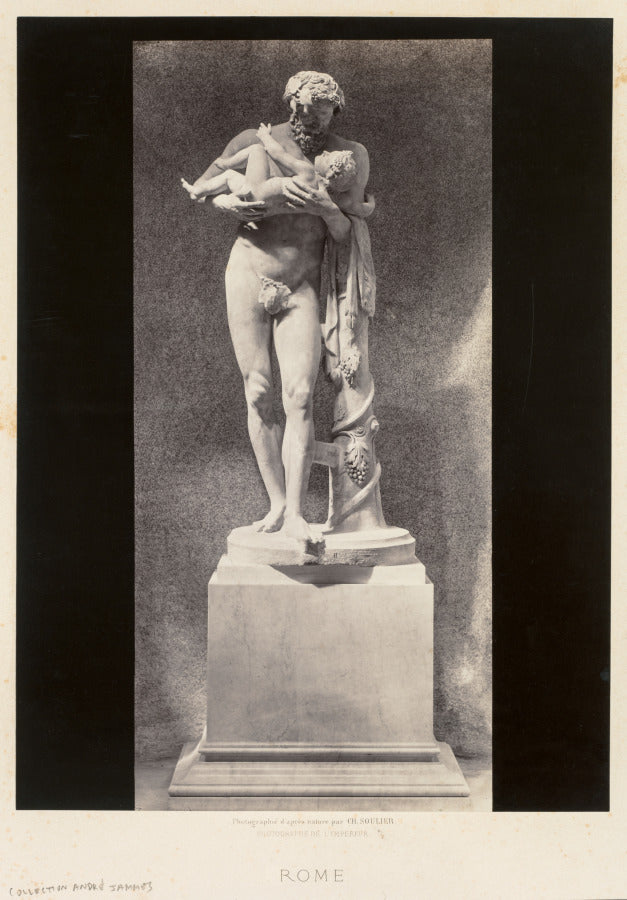Silenus Holding the Child Dionysus, Louvre Museum, Paris by Charles Soulier (French, 1830–1900) - Classic Art canvas print