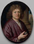 Portrait of a Man Holding a Watch by Pieter Cornelisz van Slingelandt (Dutch) - Classic Art canvas print