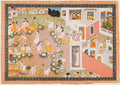 Feast where Vishnu decides he will incarnate as King Dasharathas sons, from Chapters 1415 of the Bala Kanda Book of Childhood of a Ramayana Ramas Journey by  - Classic Art canvas print
