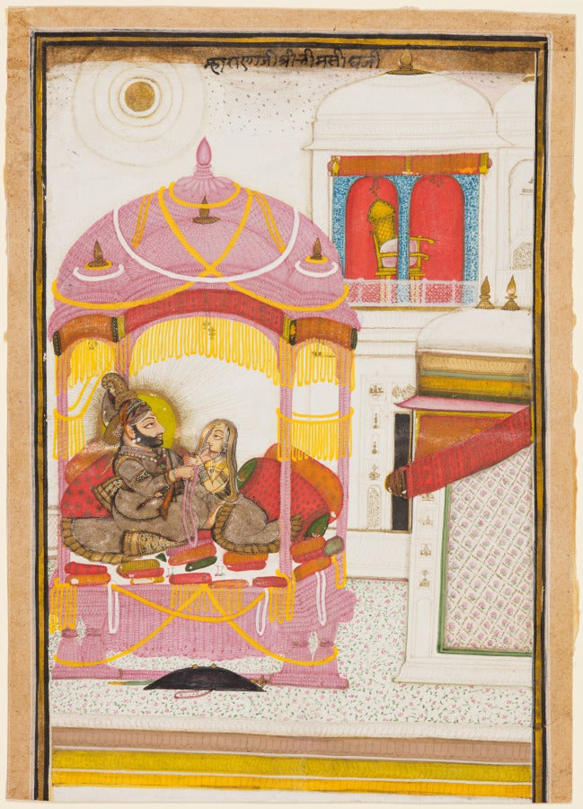 Maharana Bhim Singh of Mewar r. 17781828 with a Consort by Chokha (Indian, active c. 1799–1824) - Classic Art canvas print