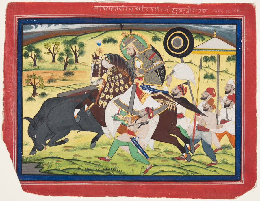 Maharao Ram Singh II of Kota r. 182866 Hunting Buffalo by  - Classic Art canvas print