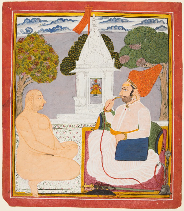 A Rathor Noble Visiting a Holy Man at a Vishnu Shrine by  - Classic Art canvas print