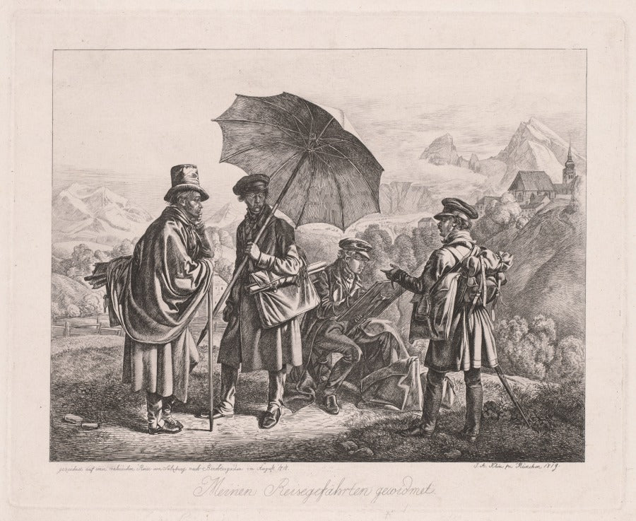 The Artists on Their Journey by Johann Adam Klein (German, 1792–1875) - Classic Art canvas print