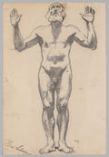 Nude Study of an Old Man by Henri Lehmann (French, 1814–1882) - Classic Painting canvas print
