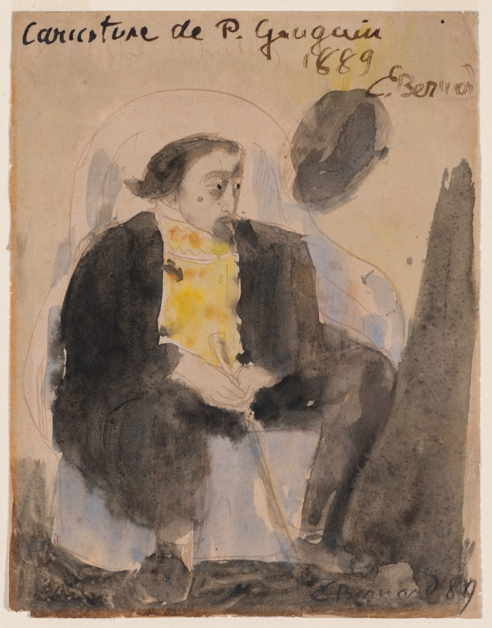 Caricature of Paul Gauguin by Émile Bernard (French, 1868–1941) - Classic Painting canvas print