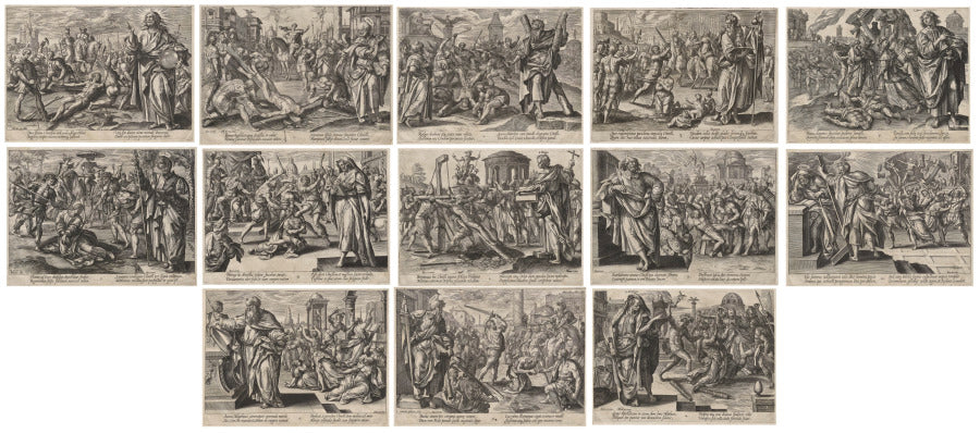 Christ, St. Paul, and the Twelve Apostles by Hendrick Goltzius (Dutch, 1558–1617) - Classic Painting canvas print