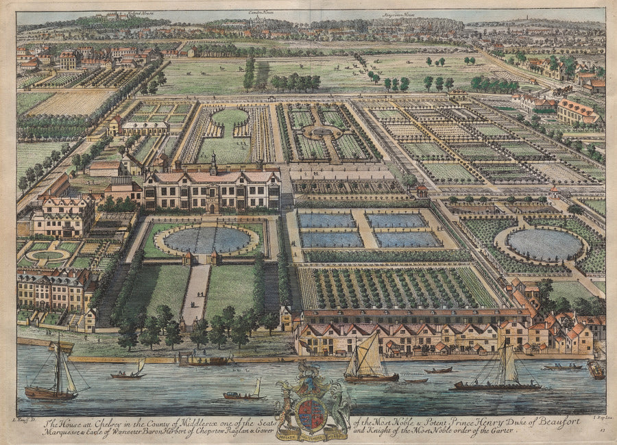 Beaufort House, Chelsea by Johannes Kip (Dutch, 1653–1722) - Classic Painting canvas print