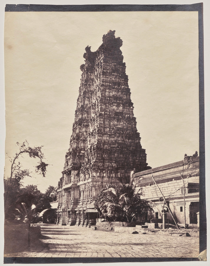 Western Gateway Gopuram of the Minakshi Sundareshvara Temple, Madurai by Captain Linnaeus Tripe (British, 1822–1902) - Classic Art canvas print