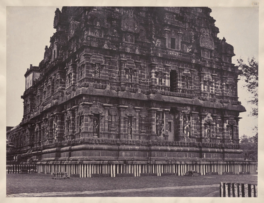 West and South Sides of the Vimana Walls, Great Temple Brihadeshvara at Tanjore Thanjavur by Captain Linnaeus Tripe (British, 1822–1902) - Classic Art canvas print