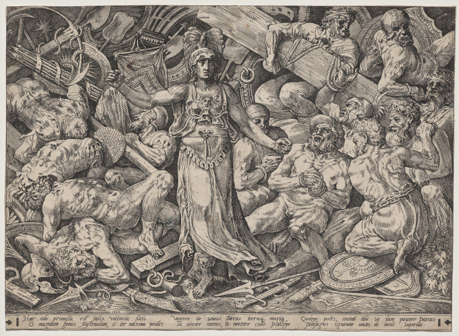 Victory Surrounded by Prisoners and Trophies by Frans Floris the Elder (Flemish, 1509–1570) - Classic Art canvas print