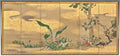 Flowers and Trees of the Four Seasons right screen by Watanabe Shikō (Japanese, 1683–1755) - Classic Art canvas print