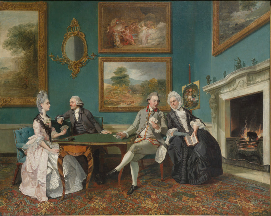 The Dutton Family in the Drawing Room of Sherborne Park, Gloucestershire by Johann Zoffany (German, 1733–1810) - Classic Art canvas print