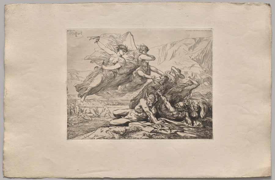 Justice, Vengence, and Truth by Nicolas-François Chifflart (French, 1825–1901) - Classic Painting canvas print