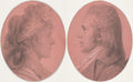 Portraits of Georges Arnold Fitzwilliam and Portrait of Eleanor Ramsay Fitzwilliam a pair by Charles Balthazar Julien Fevret de Saint-Mémin (French, 1770–1852) - Classic Art canvas print