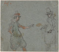 Two Gentlemen verso by Hendrick Avercamp (Netherlandish, 1585–1634) - Classic Art canvas print