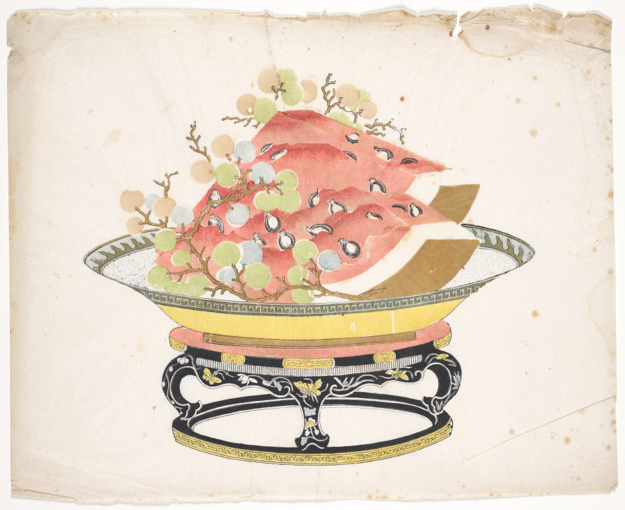 Watermelon and Grapes by  - Classic Painting canvas print