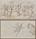The Seven Archangels recto Studies of an Archangel and a Wind God verso by Massimo Stanzione (Italian, 1585–1656) - Classic Art canvas print