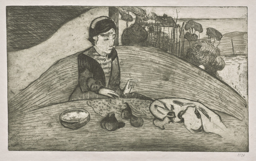 The Woman with Figs by Paul Gauguin (French, 1848–1903) - Classic Painting canvas print