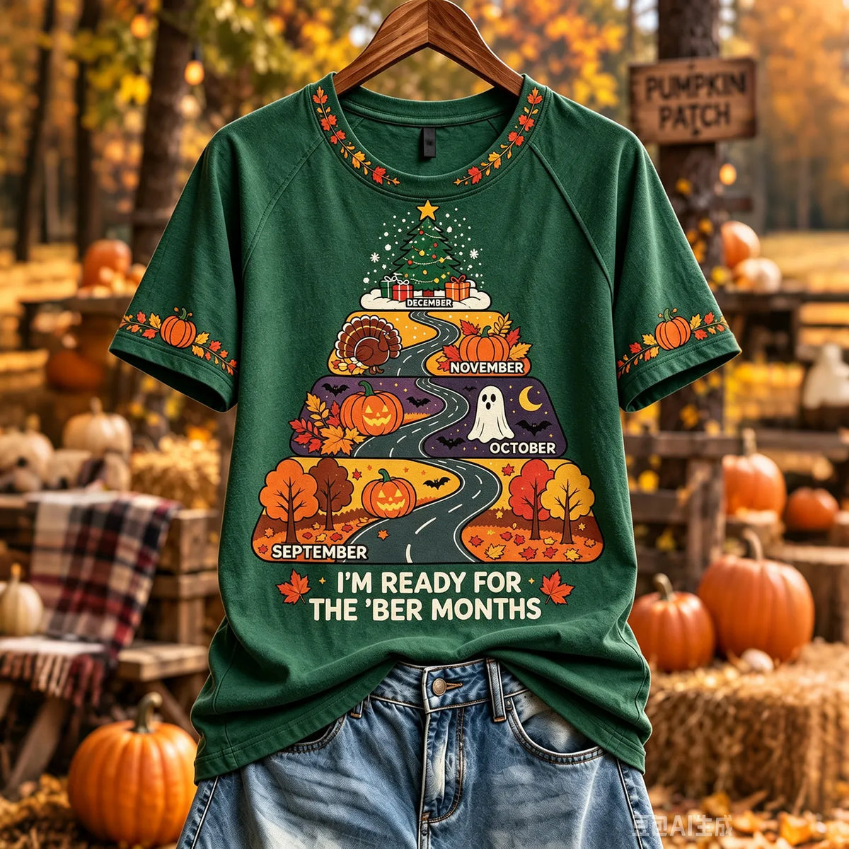 Women's I'm Ready For The 'ber Months Print Short Sleeve T-shirt