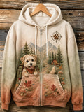 Women's Vintage Forest Camping Animal Print Hoodie