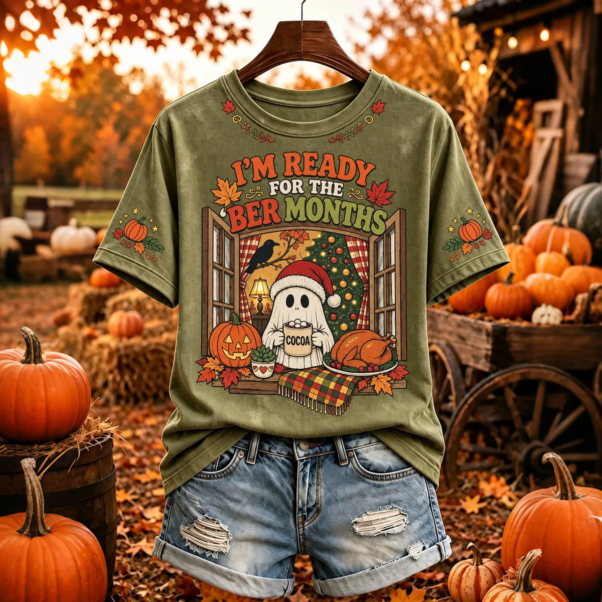 Women's I'm Ready For The 'ber Months Print Short Sleeve T-shirt