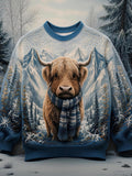 Women's Autumn Animal Print Crew Neck Long-Sleeve T-Shirt