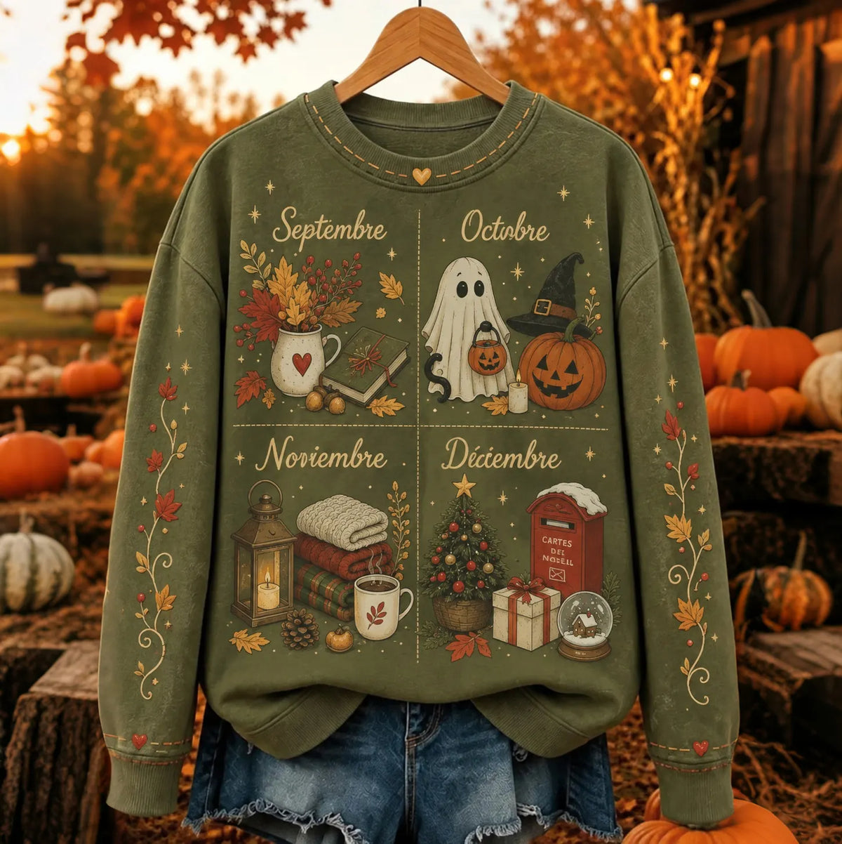 Women's Vintage I'm Ready For The 'ber Months Print Crew Neck Sweatshirt
