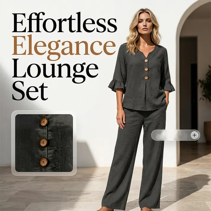 👚👖 Women's Set with Ruffled Top and Wide-Leg Trousers – Elegant & Comfortable ✨