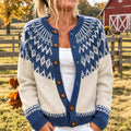 Women's Icelandic Geometry Pattern Art Casual Knit Cardigan