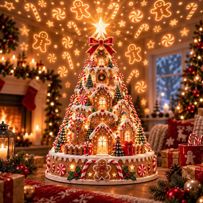 💯 Last day 49% OFF - 🎄Christmas Village Projection Centerpiece