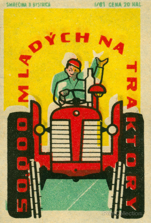 50.000 Mladych Na Traktory Safety Match by PrintCollection - Oil Painting canvas print