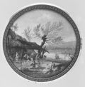 A River Landscape by Edmé Charles de Lioux de Savignac - Classic Art canvas print