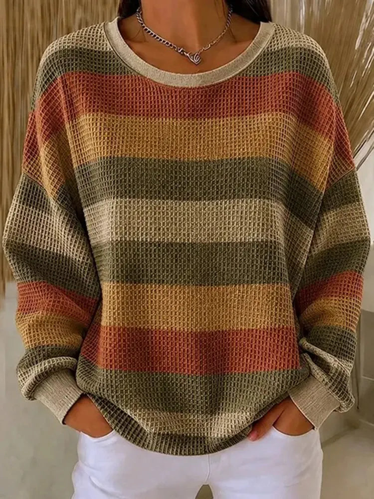 Women's Retro Geometric Print Casual Sweatshirt