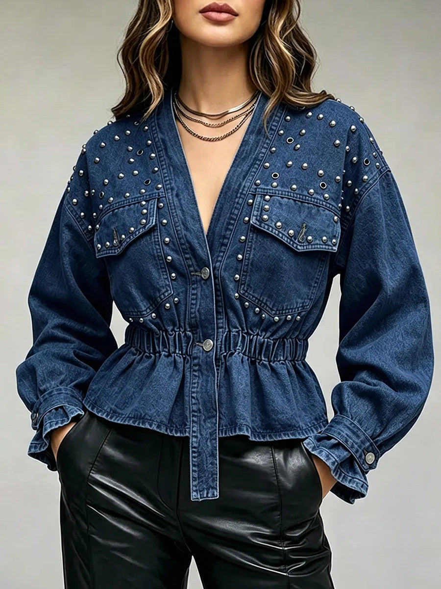 Stylish Studded Denim Jacket