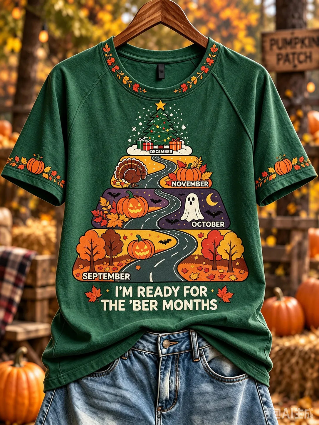 Women's I'm Ready For The 'ber Months Print Short Sleeve T-shirt